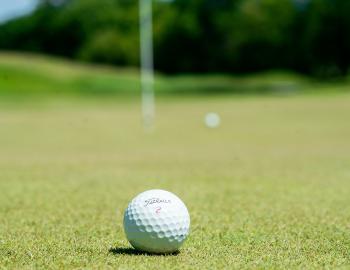 Golf ball on course