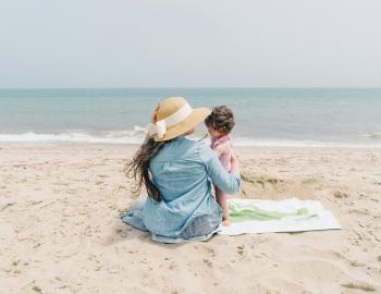 Mom and Child on Beach